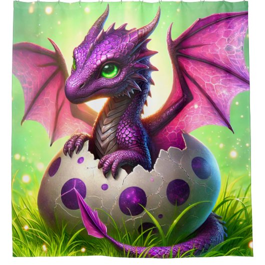 Baby Dragon Douchegordijn (Voorkant)