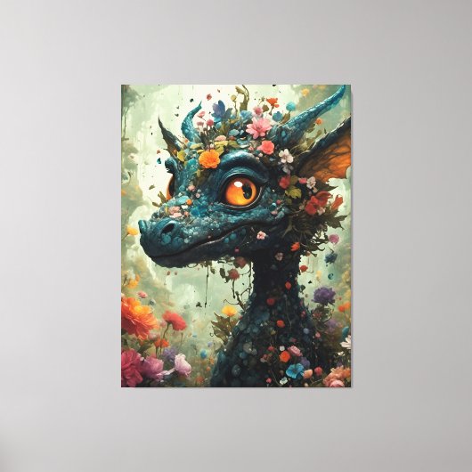Baby Dragon Fantasy Canvas Afdruk (Voorkant)