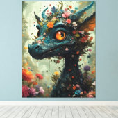 Baby Dragon Fantasy Canvas Afdruk (Insitu (Houten vloer))