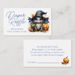 Baby Dragon Halloween Baby shower Luier Raffle Informatiekaartje