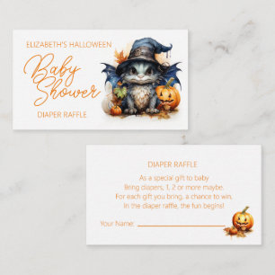 Baby Dragon Halloween Baby shower Luier Raffle Informatiekaartje