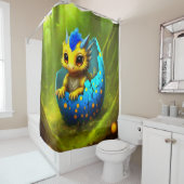 Baby Dragon Hatching Douchegordijn (In situ)