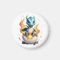 Baby Dragon Hatching Fantasy Magnet