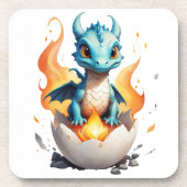 Baby Dragon Hatching Flame Art Bier Onderzetter (Voorkant)