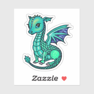 Baby Dragon Illustratie Sparkly Dragons Sticker