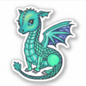 Baby Dragon Illustratie Sparkly Dragons Sticker (Voorkant)