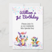 Baby Dragon Invitation d'anniversaire (Devant)