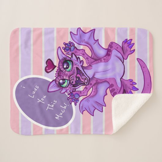 Baby Dragon Love Sherpa Deken (Voorkant (horizontaal))