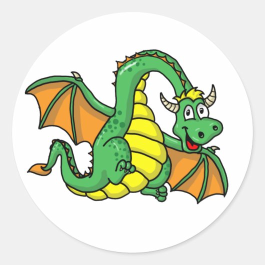 Baby Dragon Ronde Sticker (Voorkant)