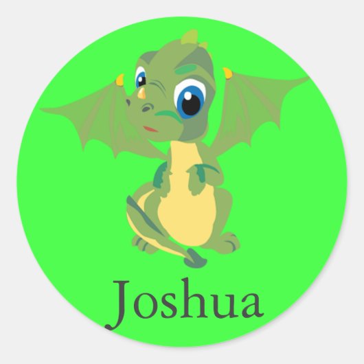 baby Dragon Ronde Sticker (Voorkant)