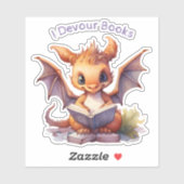 *~* Baby Drakenlezing - IK DEVOUR BOEKEN AP88 Sticker (Vel)