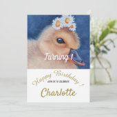 Baby Duck 1e verjaardag Kaart (Staand voorkant)