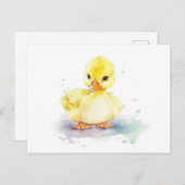 Baby Duck 2 Waterverf Briefkaart (Voorkant / Achterkant)