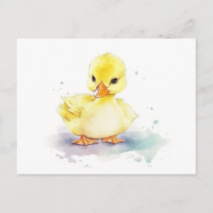 Baby Duck 2 Waterverf Briefkaart
