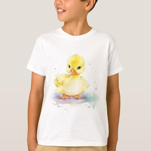 Baby Duck 2 Waterverf Kind basic T-shirt (Voorkant)
