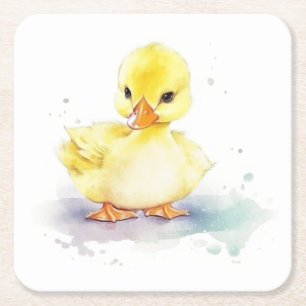 Baby Duck 2 Waterverf papier Onderzetter
