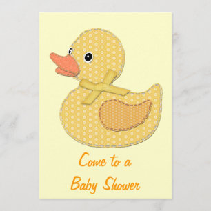 Baby Duck Applique Yellow, kom naar een Babydouche Kaart