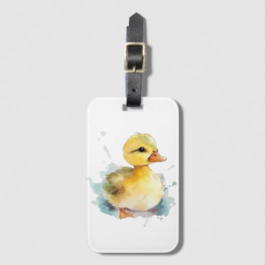 Baby Duck Waterverf Bagagelabel (Voorkant (verticaal))