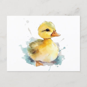 Baby Duck Waterverf Briefkaart