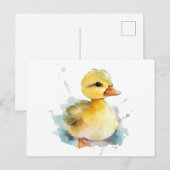 Baby Duck Waterverf Briefkaart (Voorkant / Achterkant)