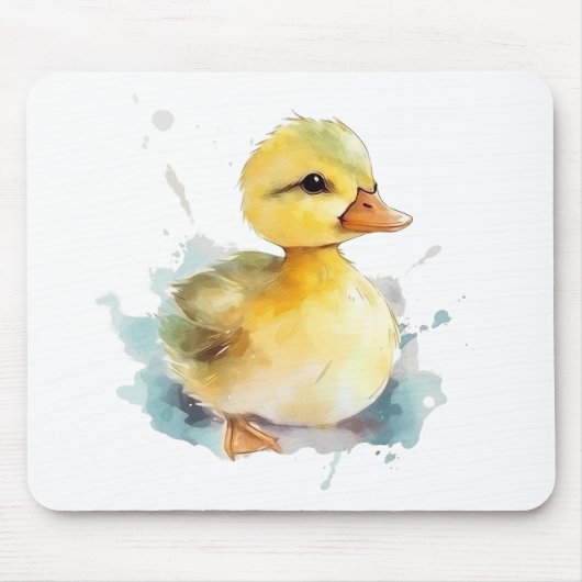 Baby Duck Waterverf Mousepad Muismat (Voorkant)