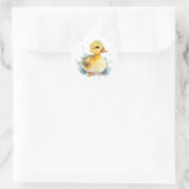 Baby Duck Waterverf Ronde Sticker (Tas)