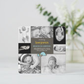 Baby Ducks Photo Collage Boy Birth Announding Aankondiging (Staand voorkant)