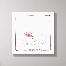 Baby Dwergnijlpaard Prinses Canvas