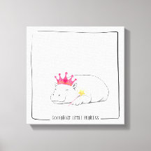 Baby Dwergnijlpaard Prinses - Muurkunst