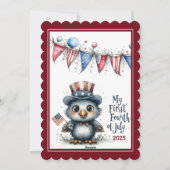 Baby Eagle eerste vierde juli Feestdagenkaart (Achterkant)