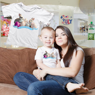 Baby Easter T-Shirt Twee Konijnen & Paaseieren