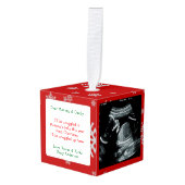 Baby echo nieuwe ouders kubus ornament (Voorkant hoekig)