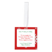 Baby echo nieuwe ouders kubus ornament (Voorkant)