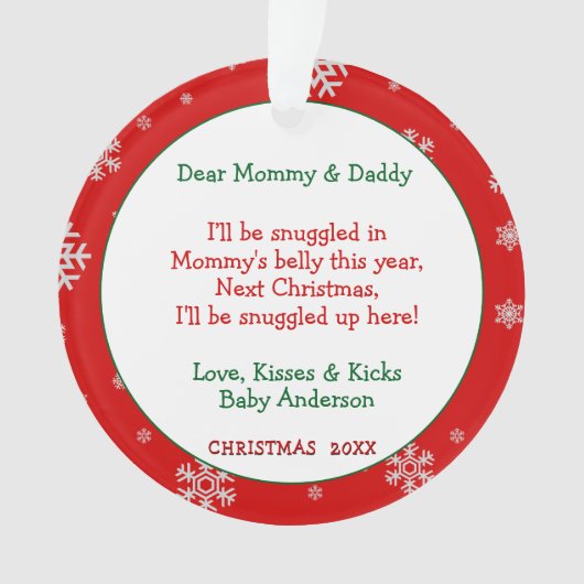 Baby echo nieuwe ouders ornament (voorkant)