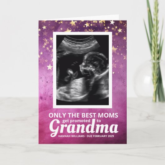 Baby-echo oma zwangerschapsaankondiging kaart (Voorkant)