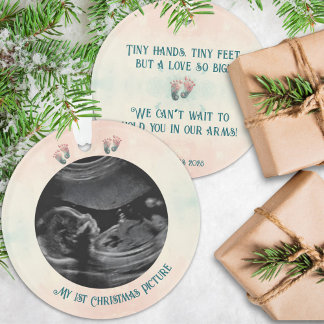Baby Echografie 1e kerst Verwacht Ornament