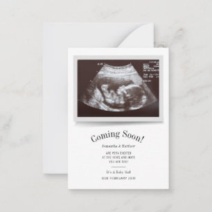 Baby Echografie Foto Zwangerschapsaankondiging Notitiekaartje