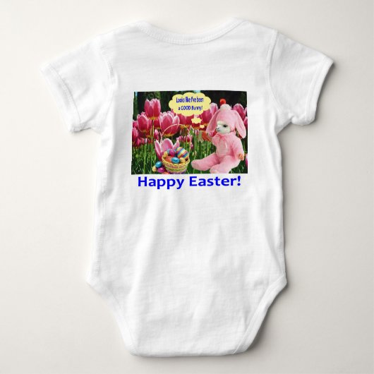 baby één stuk. Fijne Pasen. alpaca/konijn Romper (Achterkant)