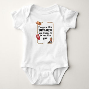Baby één stuk t-shirt - ik ben je kleine buckaro