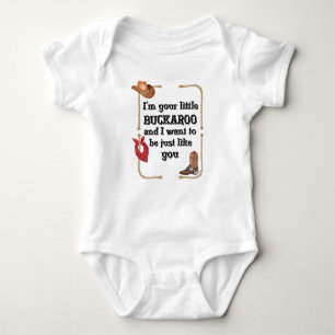 Baby één stuk t-shirt - ik ben je kleine buckaroo