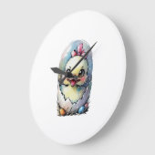 baby eendje met gemakkelijk vrouwelijk grote klok (Hoek)