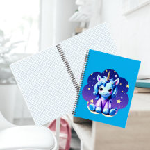 Baby Eenhoorn in het spiraalvormige Notitieboek va