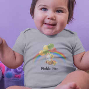 Baby Eenhoorn met Ballon Regenboog Naam Romper