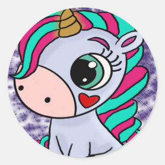 baby eenhoorn ronde sticker