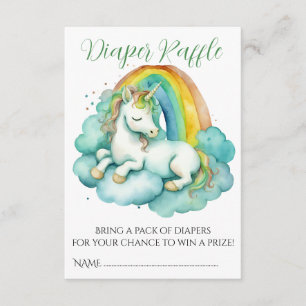 Baby Eenhoorn Unisex Baby shower Luier Raffle Informatiekaartje
