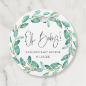 Baby Eenvoudige eucalyptus verlaat Baby shower Bedankjes Labels (Voorkant)