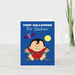 Baby Eerste Halloween Godson Cartoon Vampire Feestdagen Kaart