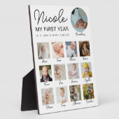 Baby Eerste jaar 12 maanden fotocollage Modern Fotoplaat (Zijkant)