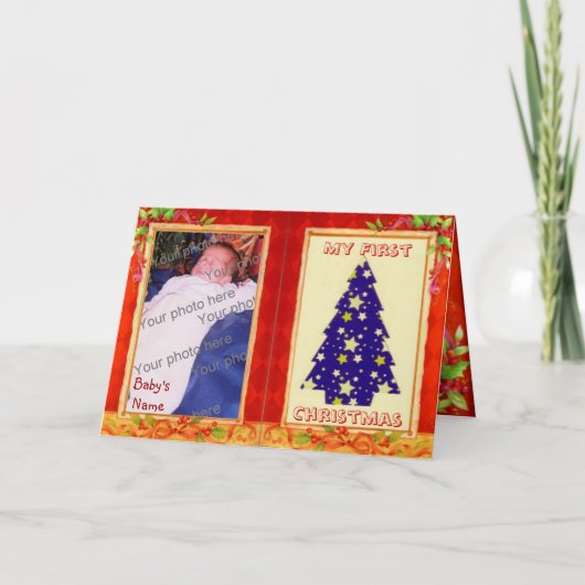 Baby Eerste kerst Kaart (Voorkant)