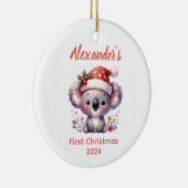Baby eerste Kerst Koala Beer Dier Keramisch Ornament (Rechts)